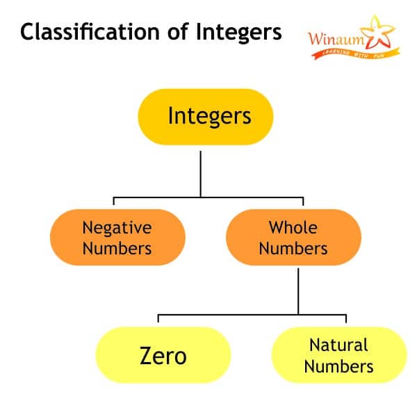 Integers chart to show natural numbers, whole numbers