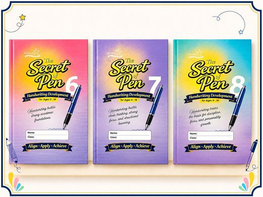 The Secret of Pen — Handwriting Development workbooks, Books 6 to 8